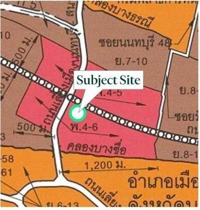 P01 — zoning and location map, Rattanathibet Road opposite Central Northville