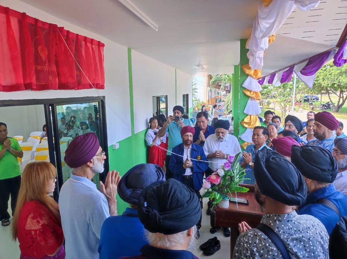 Opening ceremony of a donated school building